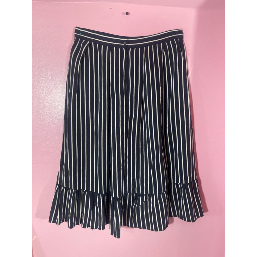Girls Molo Skirt Size 11/12 Black and White Striped Ruffle